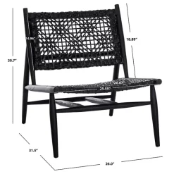 Kirklands Home Leather Woven Accent Chair Black