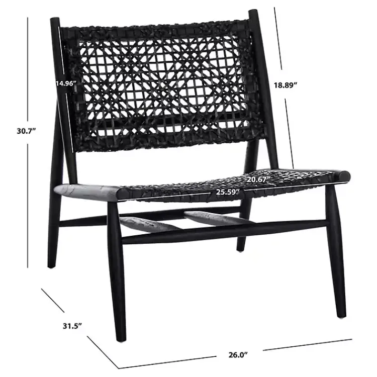 Kirklands Home Leather Woven Accent Chair Black
