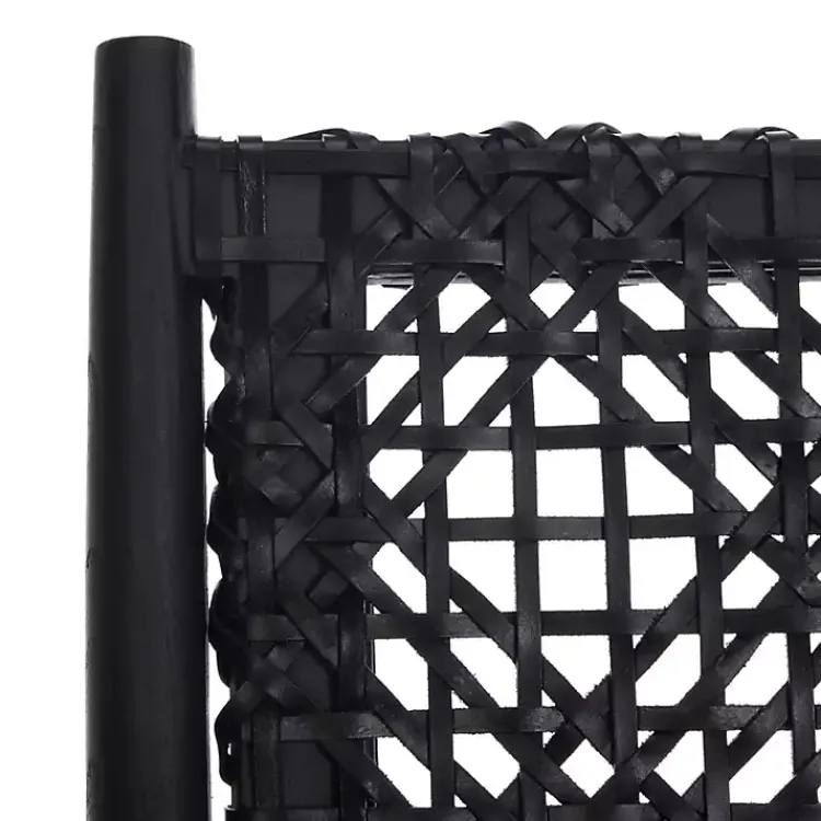 Kirklands Home Leather Woven Accent Chair Black