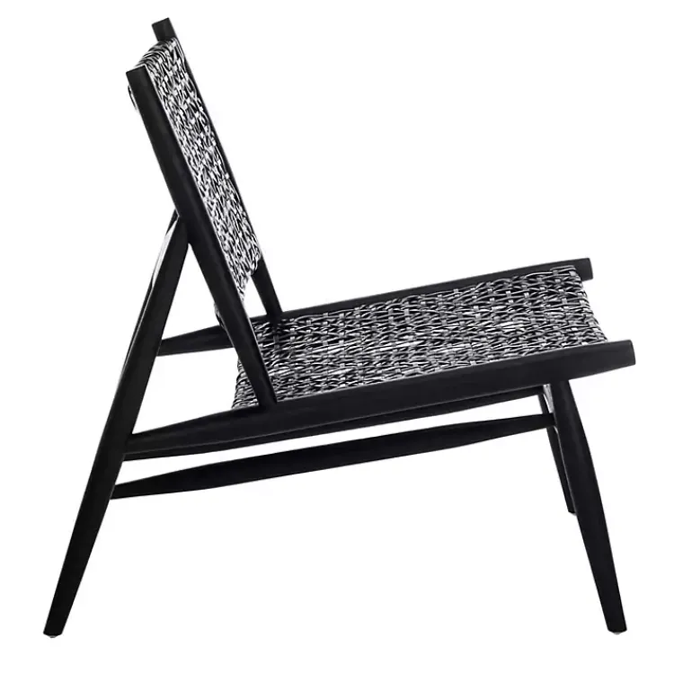 Kirklands Home Leather Woven Accent Chair Black