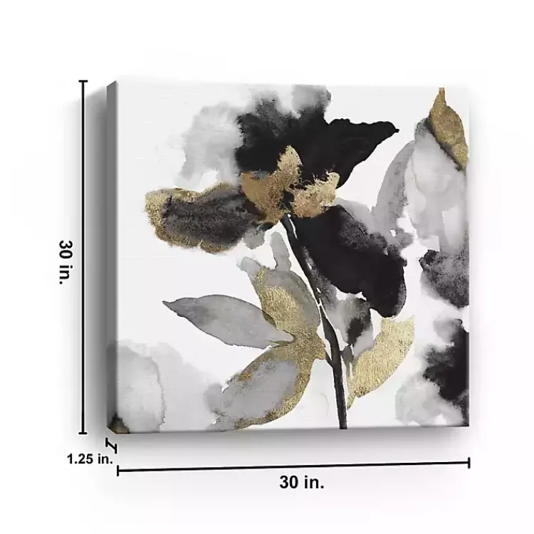 Kirklands Home Black Leaves II Giclee Canvas Art Print, 30x30 in. Discount