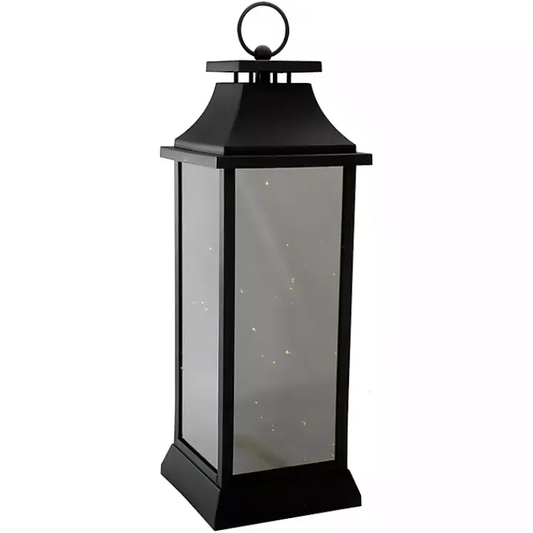 Lanterns>Kirklands Home LED Flickering Fairy Lights Lantern, 19 in. Black
