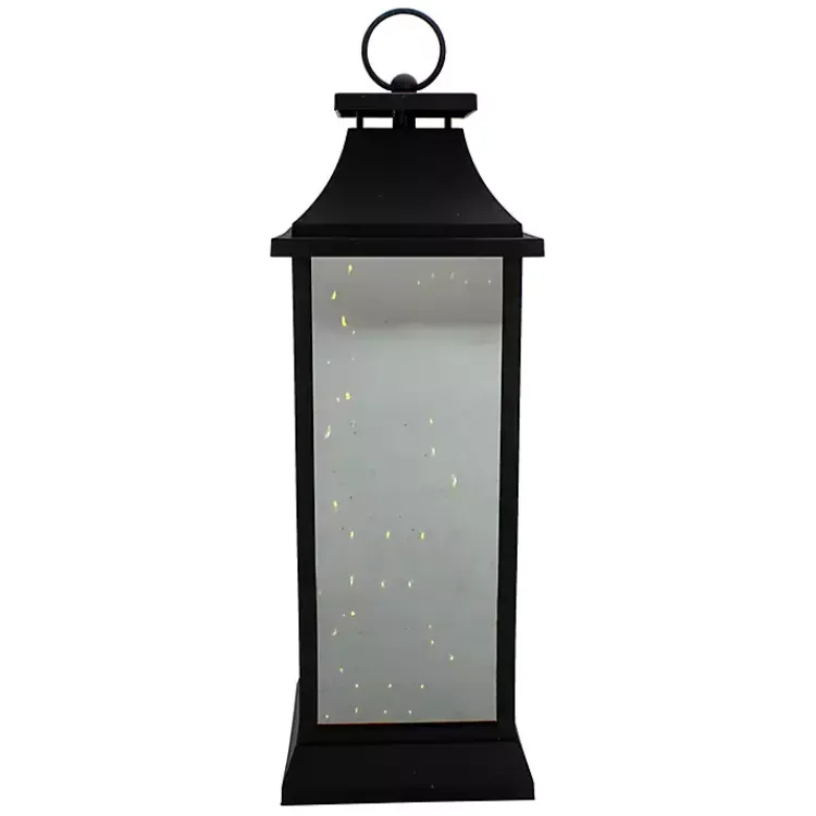 Lanterns>Kirklands Home LED Flickering Fairy Lights Lantern, 19 in. Black