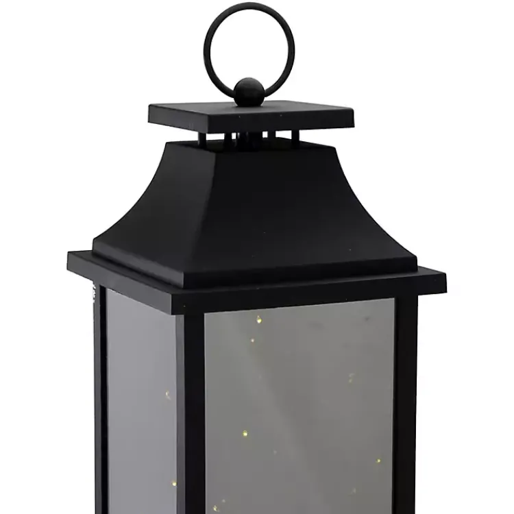 Lanterns>Kirklands Home LED Flickering Fairy Lights Lantern, 19 in. Black
