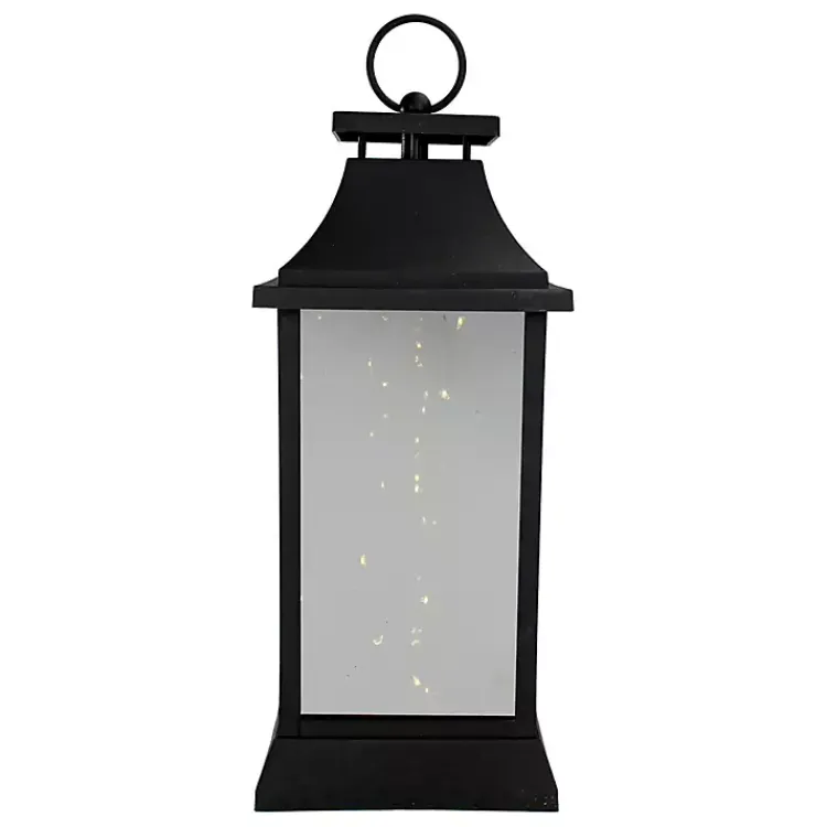 Lanterns>Kirklands Home LED Flickering Fairy Lights Lantern, 16 in. Black