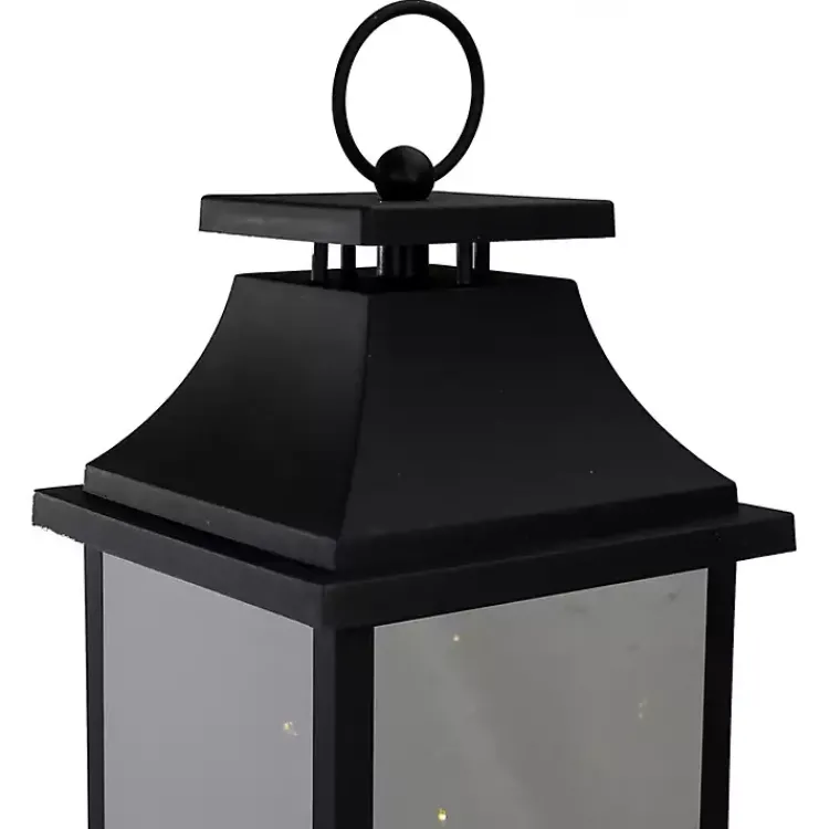 Lanterns>Kirklands Home LED Flickering Fairy Lights Lantern, 16 in. Black