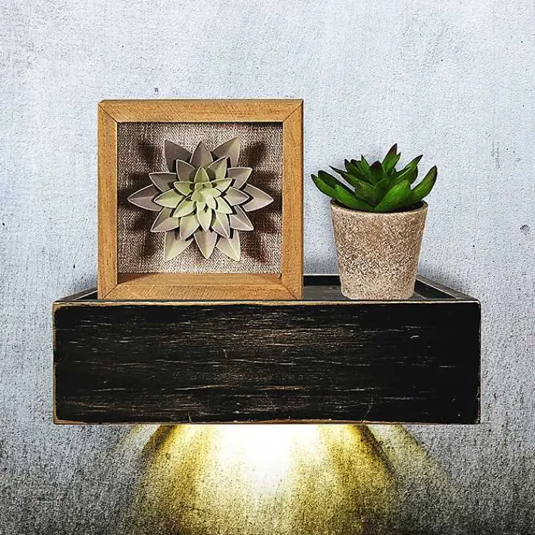 Kirklands Home Black LED Floating Shelf with Remote, 10 in. Sale