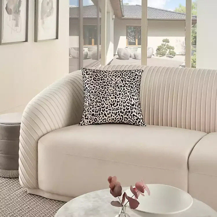 Pillows>Kirklands Home Black Leopard Jacquard Pillow