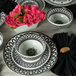 Kirklands Home Black Lila Patterned 12-pc. Dinnerware Set Online