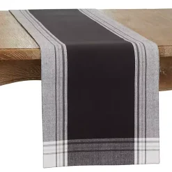 Kirklands Home Black Long Stripe Bordered Table Runner, 72 in. Discount