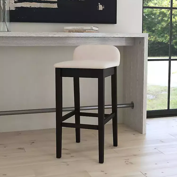 Kirklands Home Black Lowback Padded Bar Stool Discount