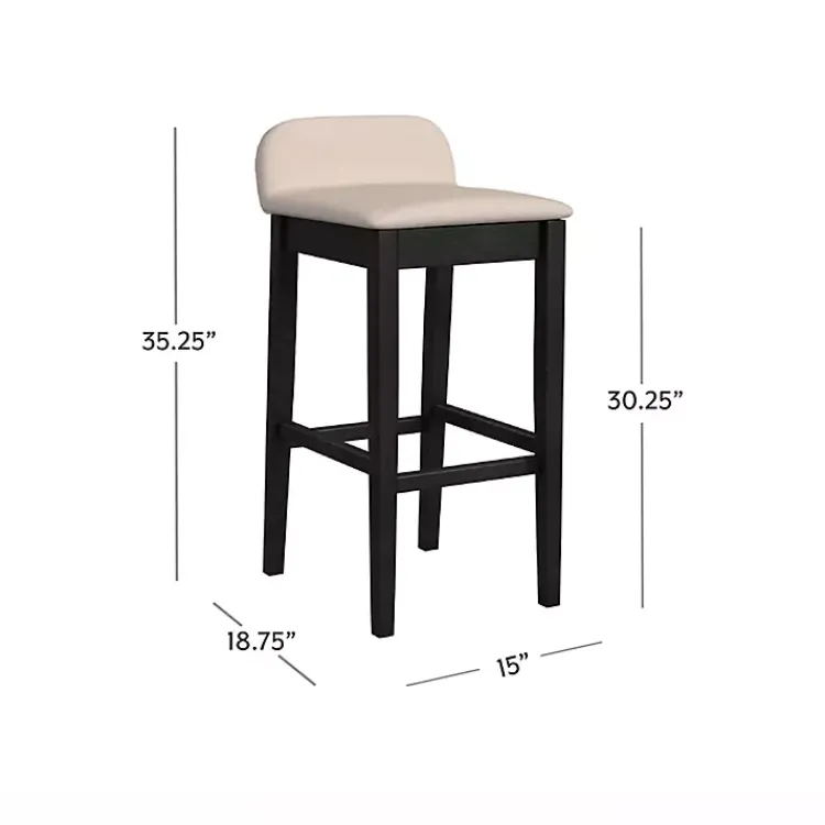 Kirklands Home Black Lowback Padded Bar Stool Discount