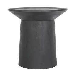 Kirklands Home Mango Wood Round Pedestal Accent Table Black Clearance