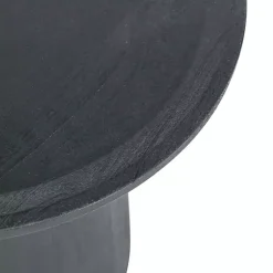 Kirklands Home Mango Wood Round Pedestal Accent Table Black Clearance