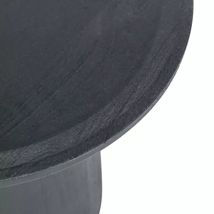 Kirklands Home Mango Wood Round Pedestal Accent Table Black Clearance