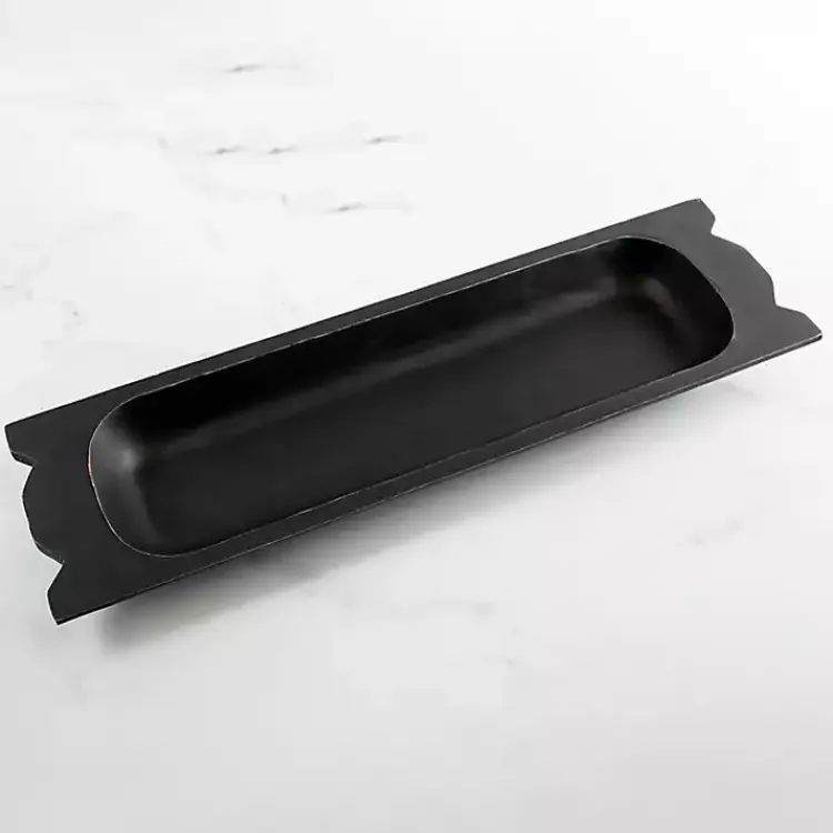 Decorative Bowls & Jars>Kirklands Home Mango Wood Trough Bowl Black