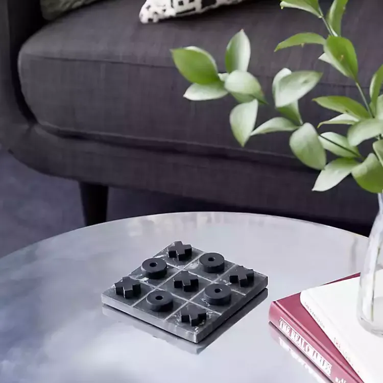 Decorative Accents>Kirklands Home Marble Tic Tac Toe Board Black