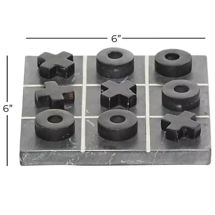 Decorative Accents>Kirklands Home Marble Tic Tac Toe Board Black