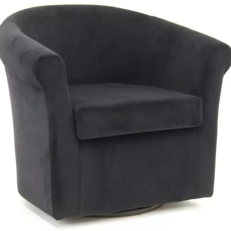 Kirklands Home Marley Swivel Accent Chair Black New