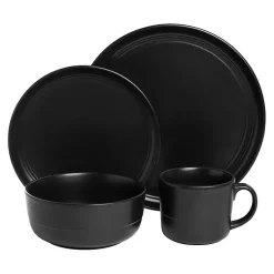 Kirklands Home Matte Double Line 16-pc. Dinnerware Set Black Best