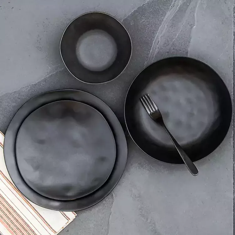 Kirklands Home Melamine Santal Dinner Plates, Set of 6 Black Discount