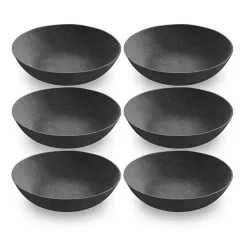 Kirklands Home Melamine Santal Dinner Bowls, Set of 6 Black Clearance