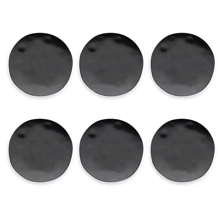 Kirklands Home Melamine Santal Salad Plates, Set of 6 Black Hot