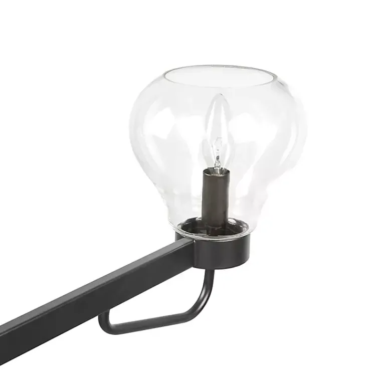 Kirklands Home Black Metal & Bowl Glass Shade 6-Light Chandelier Hot
