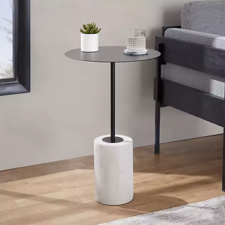 Kirklands Home Metal & Concrete Janis Cocktail Table Black