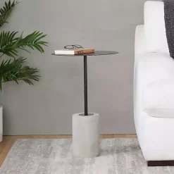 Kirklands Home Metal & Concrete Janis Cocktail Table Black