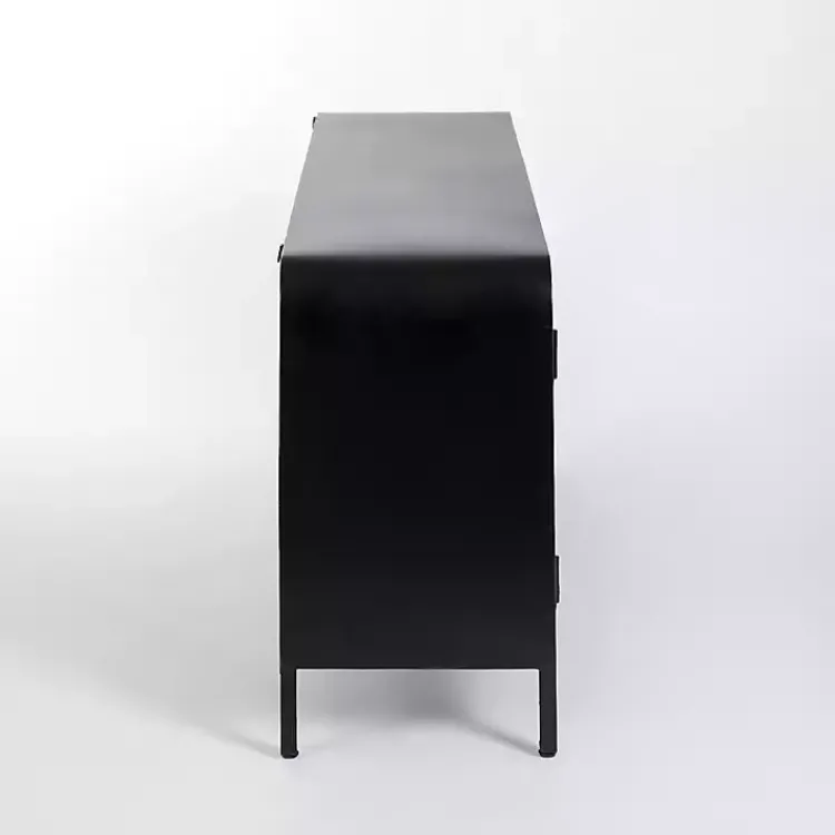 Kirklands Home Metal & Glass 4-Door Bentley Cabinet Black Discount