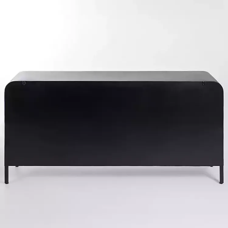 Kirklands Home Metal & Glass 4-Door Bentley Cabinet Black Discount