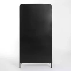 Kirklands Home Metal & Glass 2-Door Bentley Cabinet Black Discount