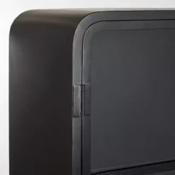 Kirklands Home Metal & Glass 2-Door Bentley Cabinet Black Discount