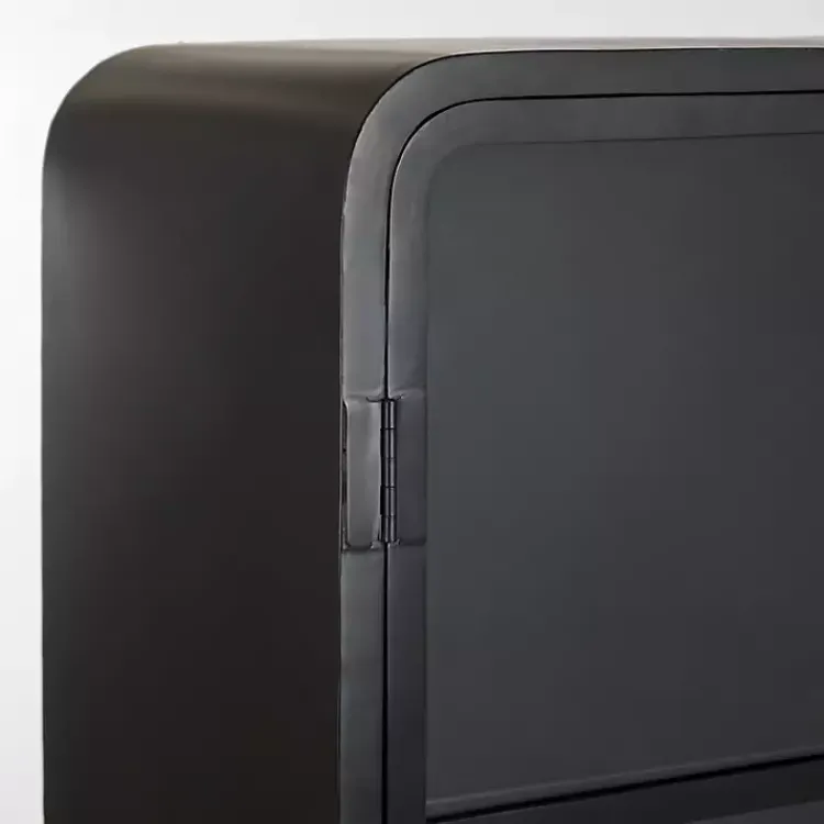 Kirklands Home Metal & Glass 2-Door Bentley Cabinet Black Discount