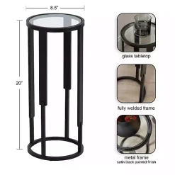 Kirklands Home Metal & Glass Ravalli Drink Table Black Outlet