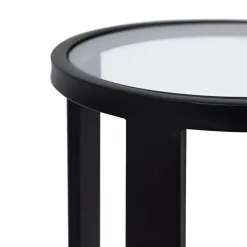 Kirklands Home Metal & Glass Ravalli Drink Table Black Outlet