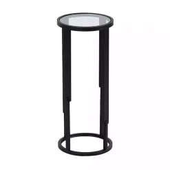 Kirklands Home Metal & Glass Ravalli Drink Table Black Outlet