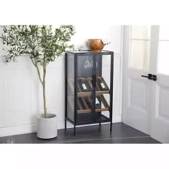 Kirklands Home Black Metal and Brown Wood Standing Wine Rack Online
