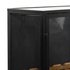Kirklands Home Black Metal and Brown Wood Standing Wine Rack Online