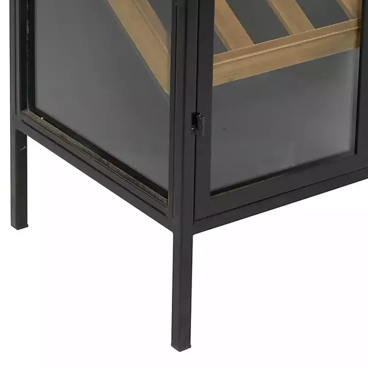 Kirklands Home Black Metal and Brown Wood Standing Wine Rack Online