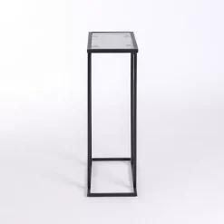 Kirklands Home Metal and Glass Rectangular Accent Table Black