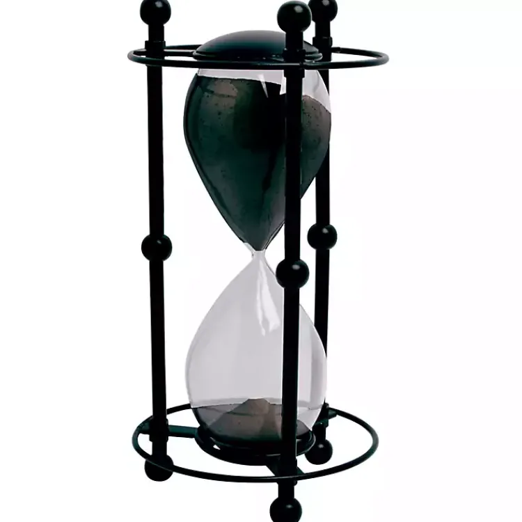 Decorative Accents>Kirklands Home Metal and Sand Cage Hourglass Black