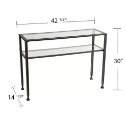 Kirklands Home Metal and Tempered Glass Console Table Black Discount