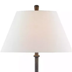 Kirklands Home Black Metal Antique Randy Floor Lamp White New