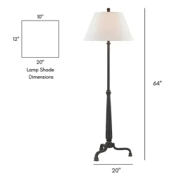 Kirklands Home Black Metal Antique Randy Floor Lamp White New