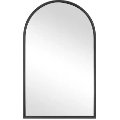 Kirklands Home Black Metal Arch Frame Wall Mirror