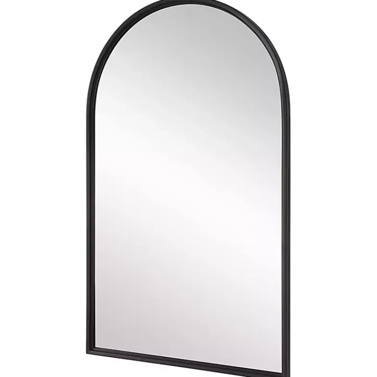 Kirklands Home Black Metal Arch Frame Wall Mirror