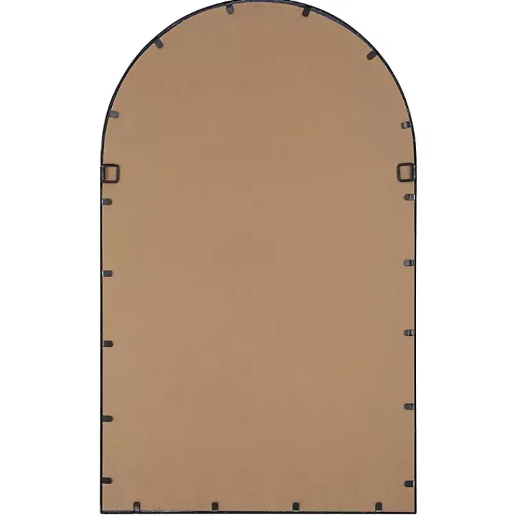 Kirklands Home Black Metal Arch Frame Wall Mirror