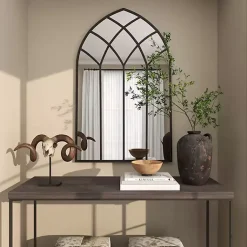 Kirklands Home Black Metal Arch Framed Mirror Sale